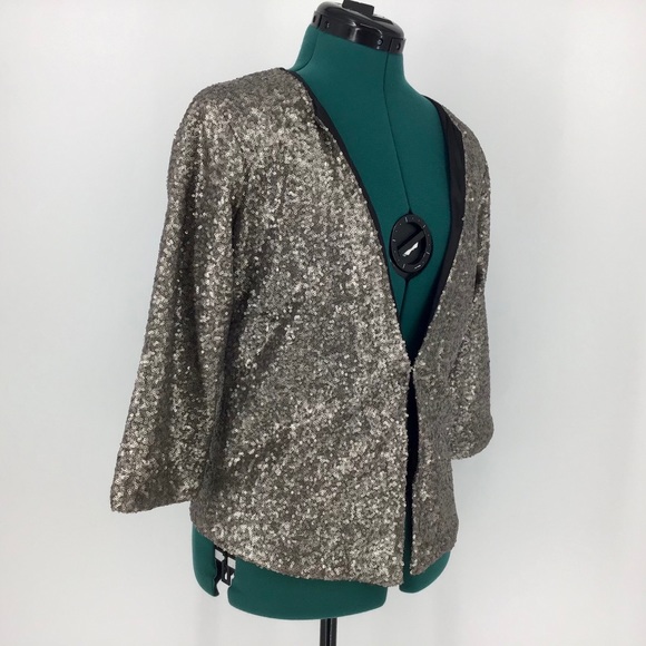 Soya Concept Gold Sequin 3/4 Sleeve Blazer, 38 - Picture 7 of 16